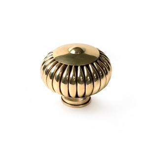 colonial cabinet knob polished brass round 43mm bouton meuble colonial laiton poli rond 43mm