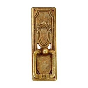 poignee plaque avec anneau bronze vieilli meuble classique rustique 2560c