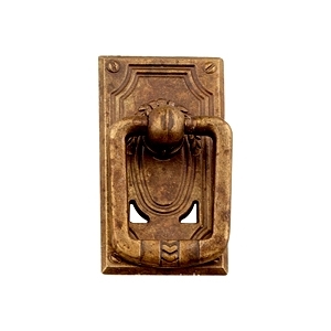 poignee plaque avec anneau bronze vieilli meuble classique rustique 2570c