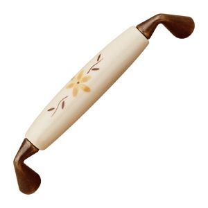 hand painted beige porcelain with bronze fitting classic furniture handle 334h4