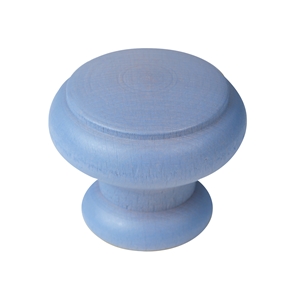 pomo cajon mueble 40mm madera tinte azul bouton meuble 40mm bois peint bleu