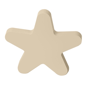 furniture star knobs handle beige sand lacquered wood 95mm