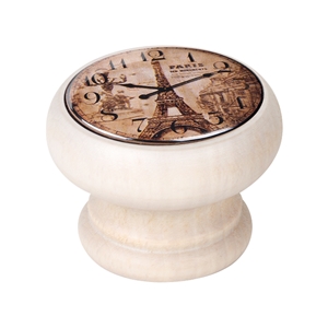 pomo mueble vintage madera blanco decape reloj torre eiffel 450db05