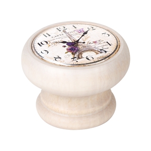 pomo mueble vintage madera blanco decape reloj eiffel 450db21