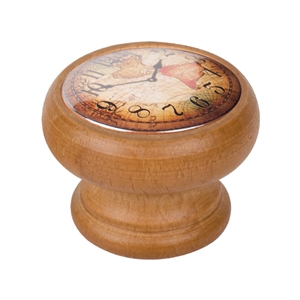 pomo mueble vintage madera tinte miel reloj mapa 450hm04