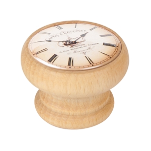 pomo mueble vintage madera tinte natural reloj cafe 450hn06
