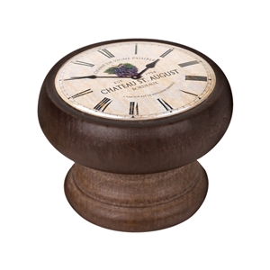 pomo mueble vintage madera tinte nogal reloj uvas 450ng20