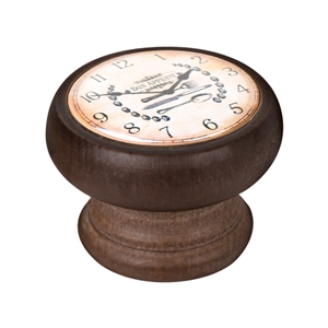 pomo mueble vintage madera tinte nogal reloj cubiertos 450ng22