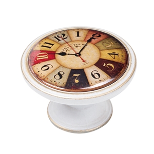 pomo mueble vintage bronce con patina blanca reloj colores 550bb03