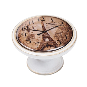 pomo mueble vintage bronce con patina blanca reloj torre eiffel 550bb05