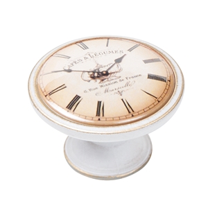 pomo mueble vintage bronce con patina blanca reloj cafe 550bb06