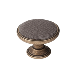pomo mueble metal 37mm cuero vibro con tela antimanchas vison bouton metal pour meuble 37mm vieux laiton avec tissu vison