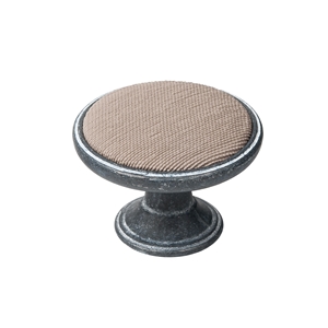 pomo mueble metal 37mm oxido decape con tela antimanchas arena bouton metal pour meuble 37mm oxyde decape avec tissu sable