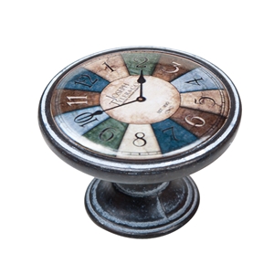 pomo mueble vintage oxido decape reloj marron azul 550nf23