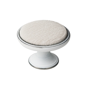 pomo mueble metal 37mm blanco plata con tela antimanchas hueso bouton metal pour meuble 37mm argent patine avec tissu os