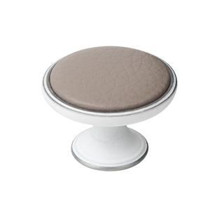 pomo mueble metal 37mm blanco plata con piel sintetica vison bouton metal pour meuble 37mm argent patine avec peau synthetique vison