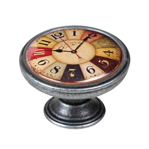 pomo mueble vintage plata vieja reloj colores 550pt03