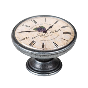 pomo mueble vintage plata vieja reloj uvas 550pt20