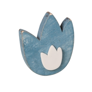 pomo tirador tulipan madera azul shabby chic cajon mueble bebe ap1048