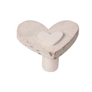 knob heart wood sand shabby chic baby furniture drawer pull ap1052