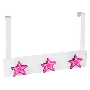 perchas sobre puerta metacril blanco estrellas fucsia rosa infantile 962blmg