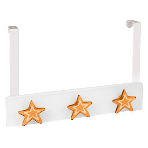 perchas sobre puerta metacril blanco estrellas naranja infantiles 962blna