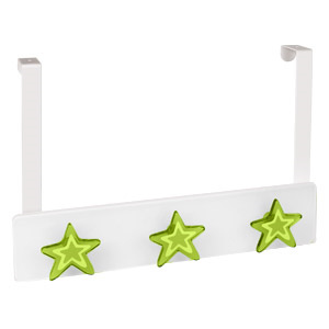 perchas sobre puerta metacril blanco estrellas verdes infantiles 962blve