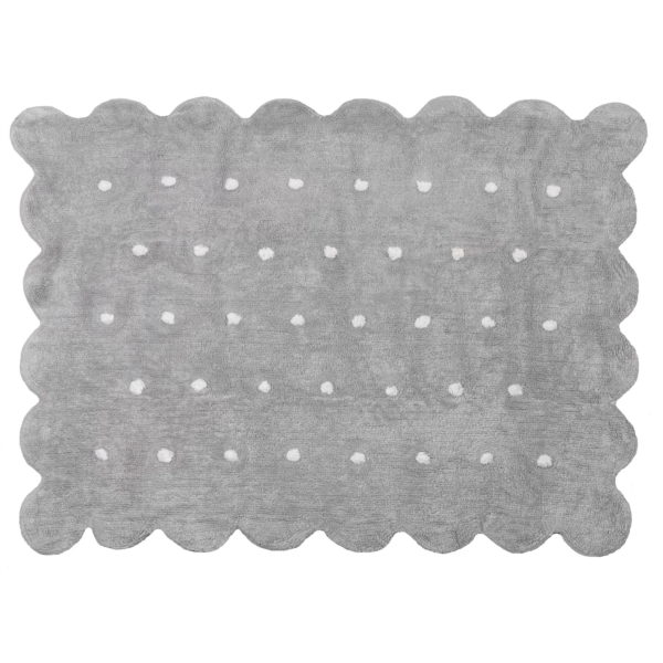 alfombra infantil modelo galleta gris lavable en lavadora algodon coo gr imagen