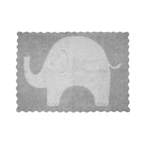 grey little elephant child rug in washing machine washable cotton elf gr image