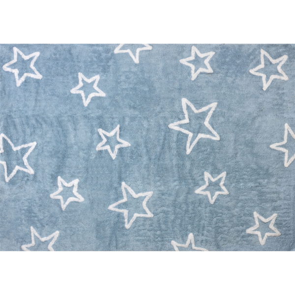 alfombra infantil estrellas celeste lavable en lavadora algodon est az imagen