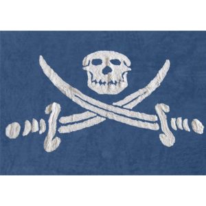 alfombra infantil azul bandera pirata lavable en lavadoraalgodon isla az imagen