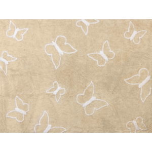 beige butterfly child rug in washing machine washable cotton ma be image
