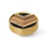 BOUTON 40MM LAITON POLI ET CHEVILLES EN MARQUETERIE DE BOIS