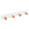 SUSPENSION MURALE 4 BOUTONS HÊTRE NATUREL AVEC RÉSINE BLANCHE