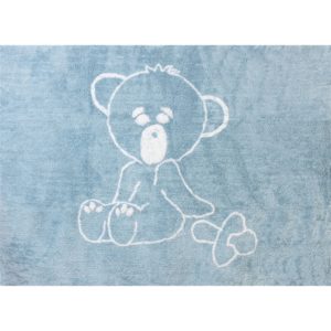 alfombra infantil osito teddy celeste lavable en lavadora algodon ot az imagen
