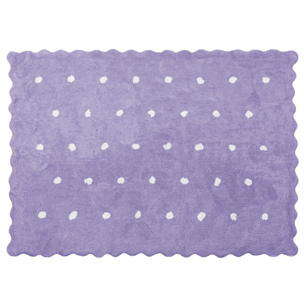 alfombra infantil topitos lila lavable en lavadora algodon tp li imagen