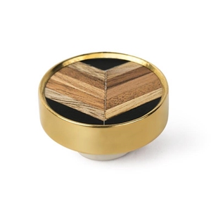 pointes de 40 mm en laiton poli et marqueterie de bois