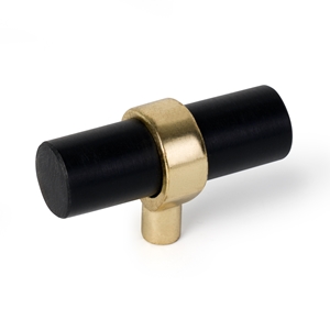 pomo mueble de 50x21m cilindro negro laton pulido