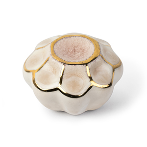 pomo flor 46mm ceramica con bordes dorados
