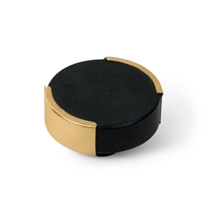 bouton rond 39mm marbre noir avec laiton poli