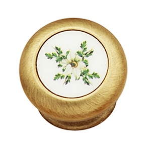 poignee bouton fleur laiton brosse decor meuble 163 14315