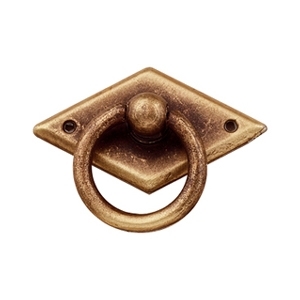 poignee bouton anneau platine laiton mat meuble classique rustique 87 2348c