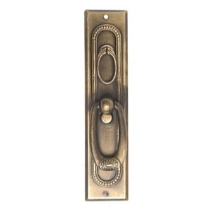 poignee plaque avec anneau laiton mat meuble classique rustique 443 2420c