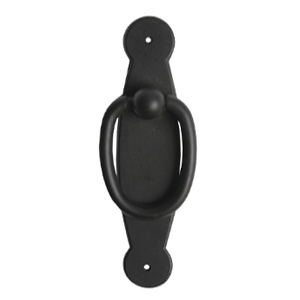 poignee plaque avec anneau epoxy noir meuble classique rustique 2520n