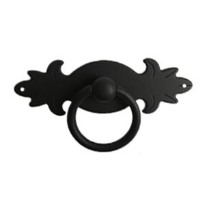 poignee anneau horizontal epoxy noir meuble classique rustique 2700n