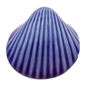 poignee bouton coquillage bleu meuble porcelaine classique 318m1