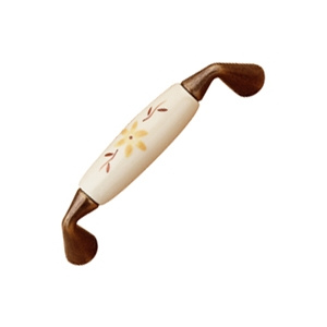 asa tiradores porcelana flor marron con herrajes bronce mueble clasico 119 333h4
