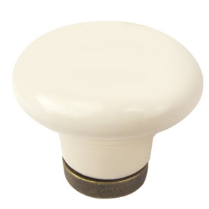 bouton porcelaine beige base bronze porte meuble classique n632