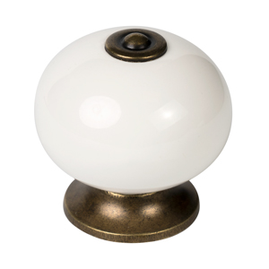 bouton 39mm bronze antique porcelaine beige antique