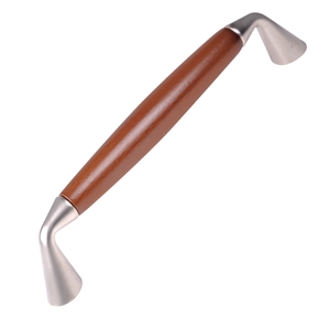 tirador mueble madera haya laca miel con herraje niquel mate para armario cocina poignee de meuble bois design hetre mon cheri metal nickel mat